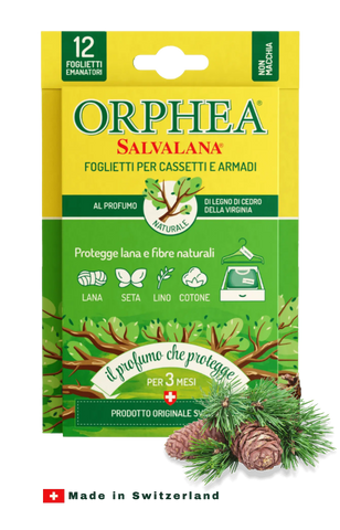 Orphea® ჩრჩილის საწინააღმდეგო  სურნელოვანი ფირფიტები - ჩრჩილისგან დაცვა. ვერჯინიის კედრის ხე