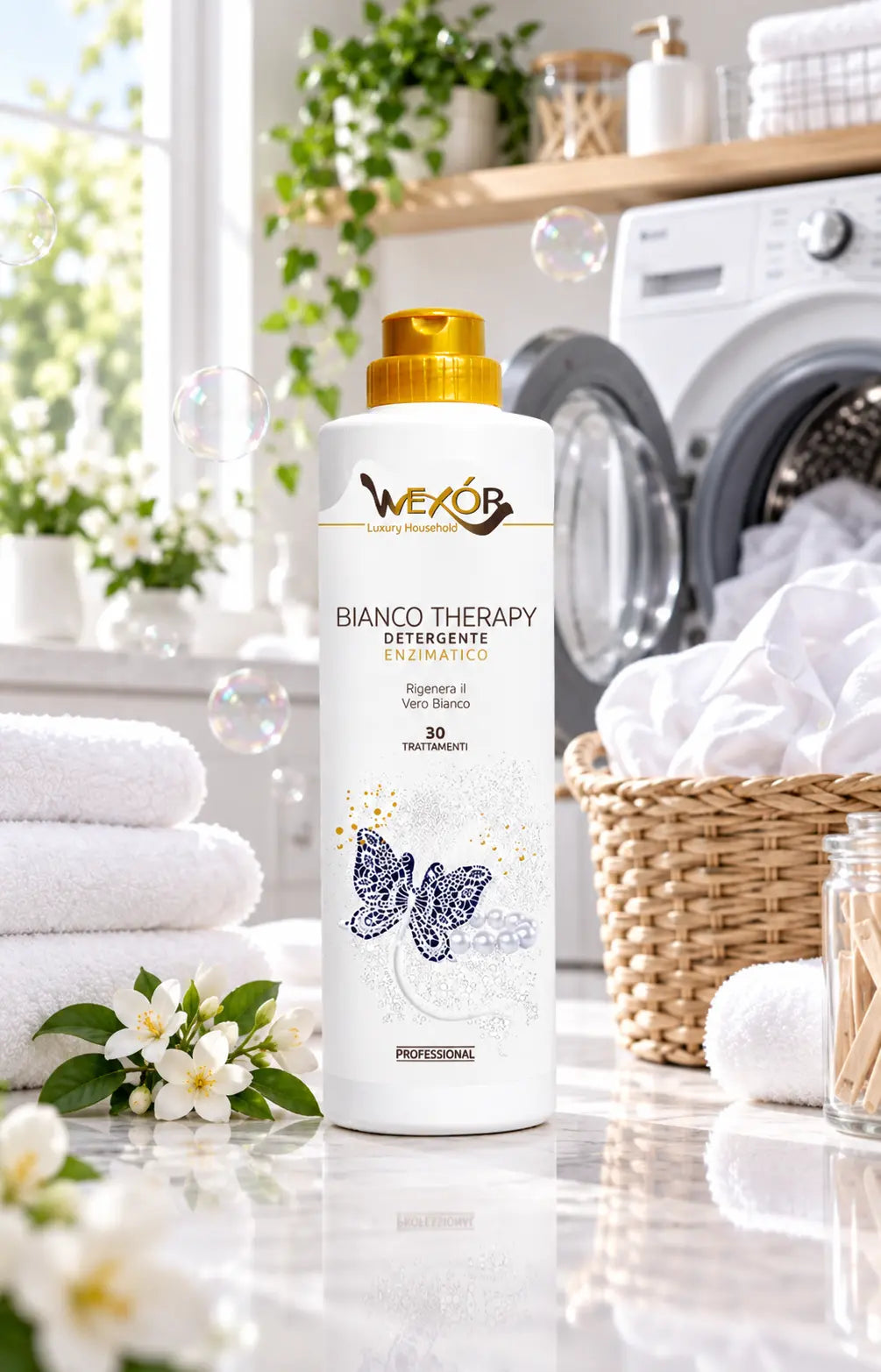 Laundry detergent for white textile