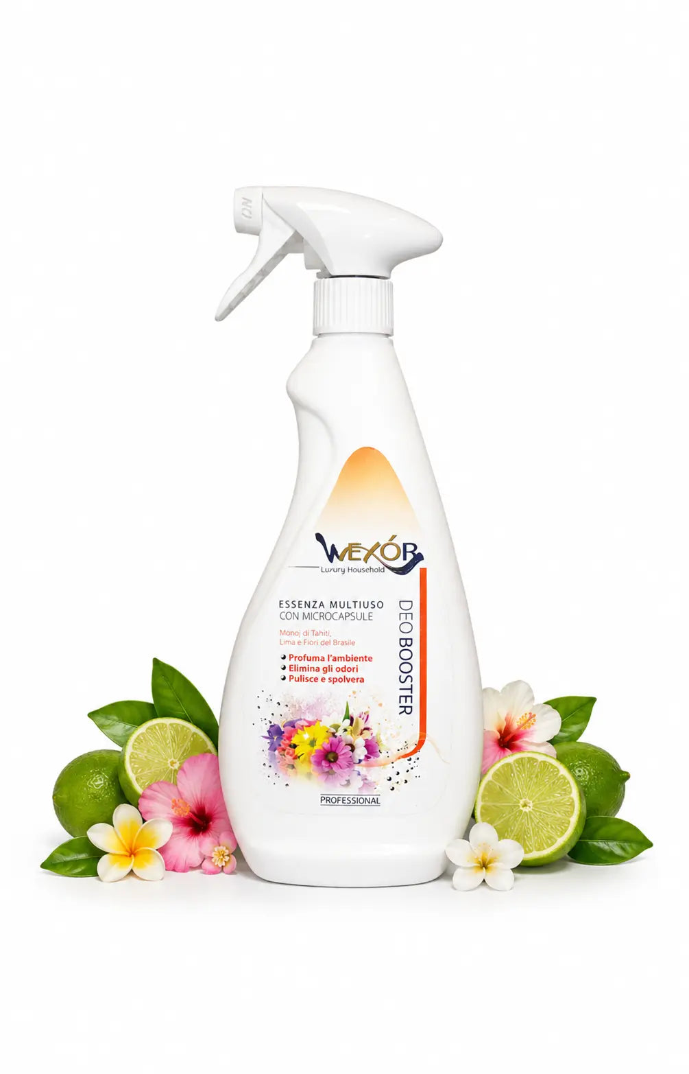 Wexór® Deo Booster უნივერსალური სპრეი — ლაიმი და ბრაზილიური ყვავილი